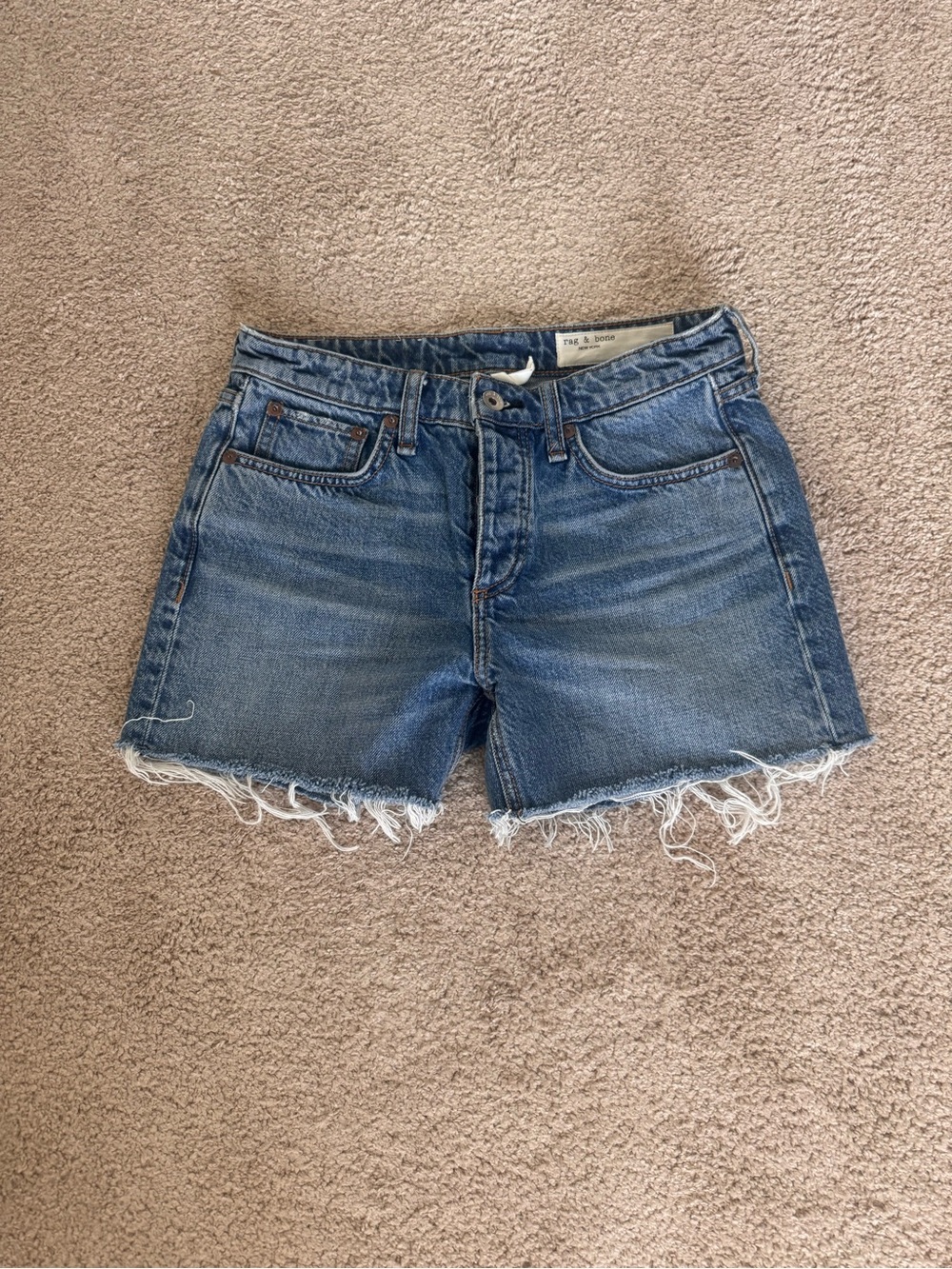 rag & bone Distressed Blue Denim Cutoff Shorts